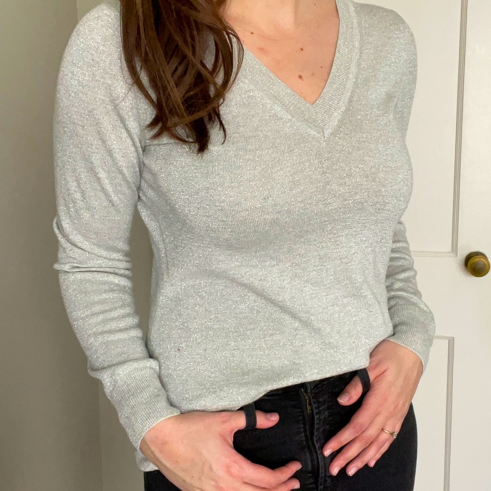 BR metallic knit sweater